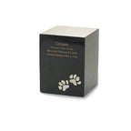 Monumental Memorials Pet Paws Pearl Inlay Black Cremation Urn- 75 cubic inches
