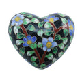 Floral heart keepsake cremation urn cloisonne