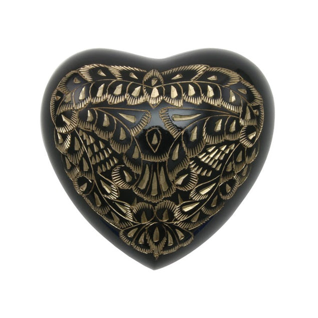 Radiance black gold heart cremation urn keepsake