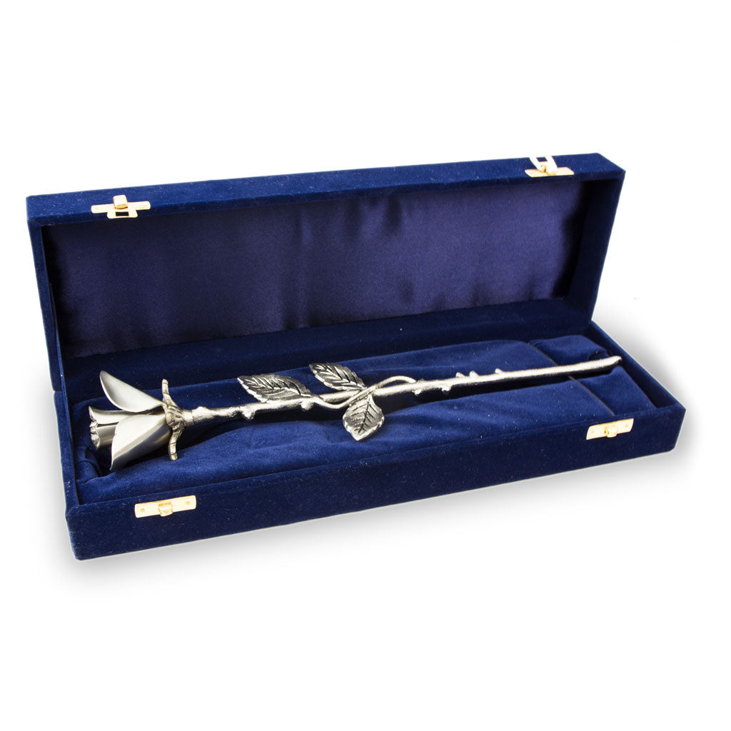 2751 pewter rose stem cremation keepsake in box