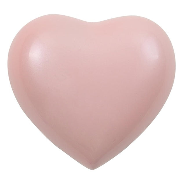 Infant pink heart cremation urn 
