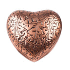 Copper Oak Cremation urn
 Keepsake Heart