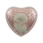 Shimmering rose heart cremation urn keepsake