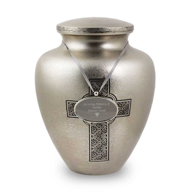 2815l celtic cross cremation urn for adults engravable pendant