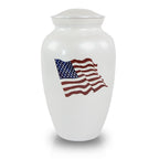 Military American Flag Bronze Cremation Urn large