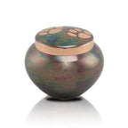 Extra Small Odyssey paw print Pet Urns - Raku
