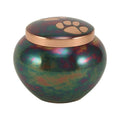 Raku paw print odyssey cremation urn
