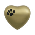 bronze paw print cremation urn heart