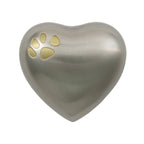 pewter paw print pet cremation urn heart