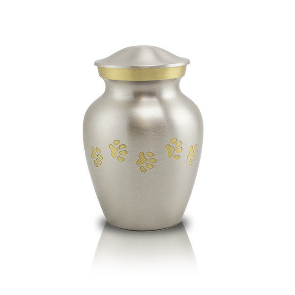 Extra Small Pewter Paw print pet Cremation Urn