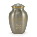 Medium Pewter Paw print pet Cremation Urn
