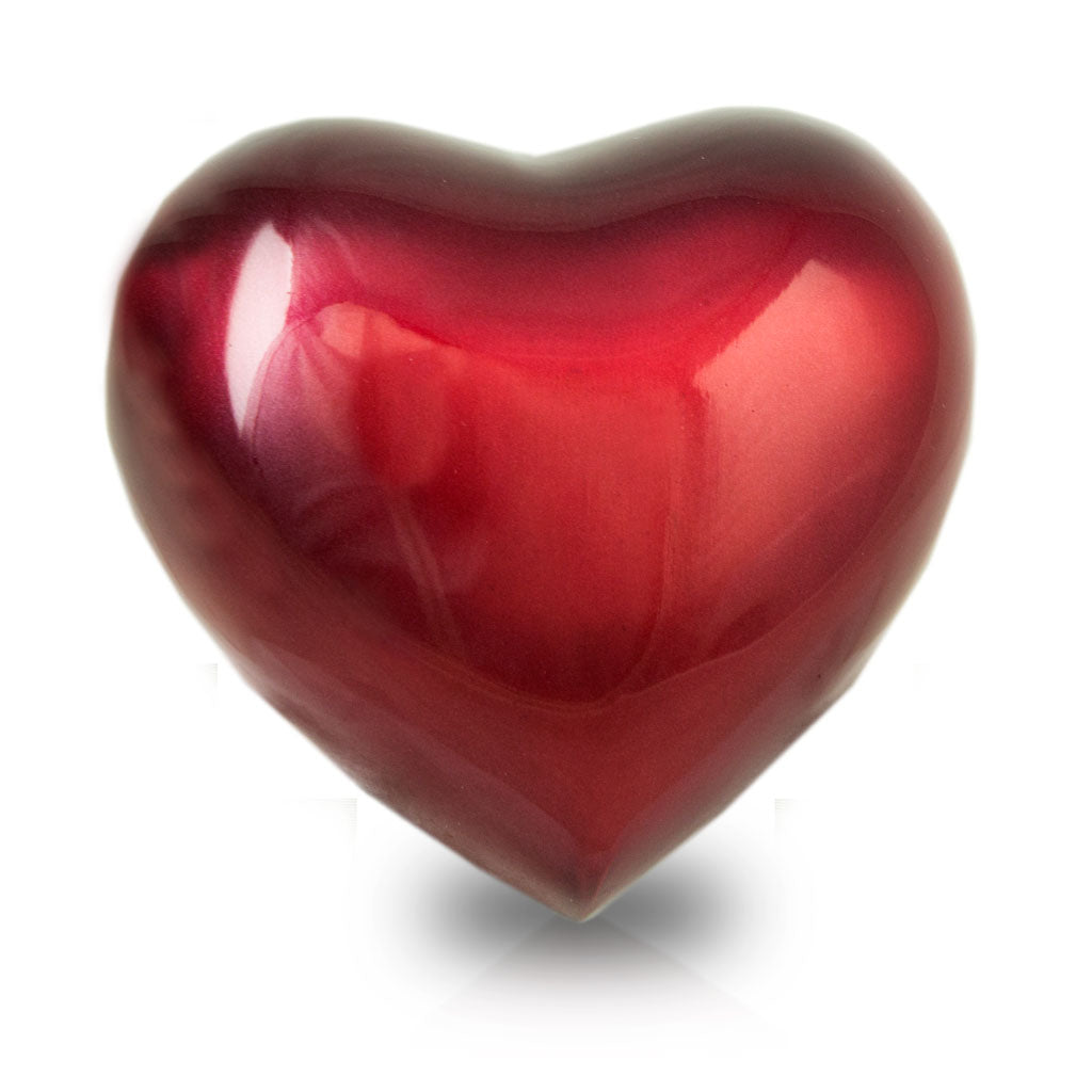 Arielle Heart cremation Urn - Ruby Red