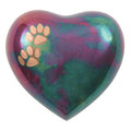 raku paw print heart cremation urn keepsake