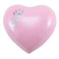 Arielle pink paw print heart pet cremation urn