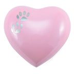 Arielle pink paw print heart pet cremation urn