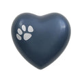 paw print pet cremation urn heart blue