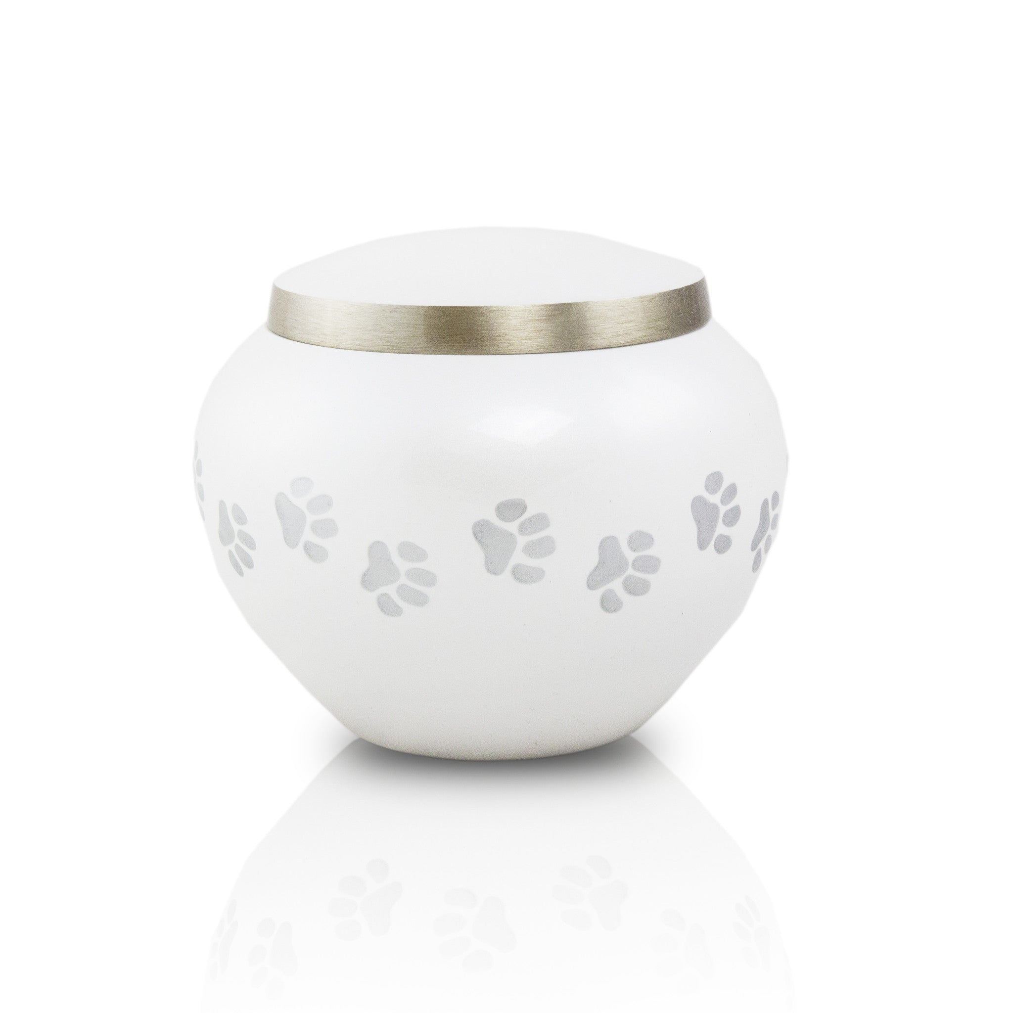 Extra Small Odyssey paw print Pet cremation Urn - Pearl