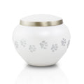 Medium Odyssey paw print Pet Urns - Pearl