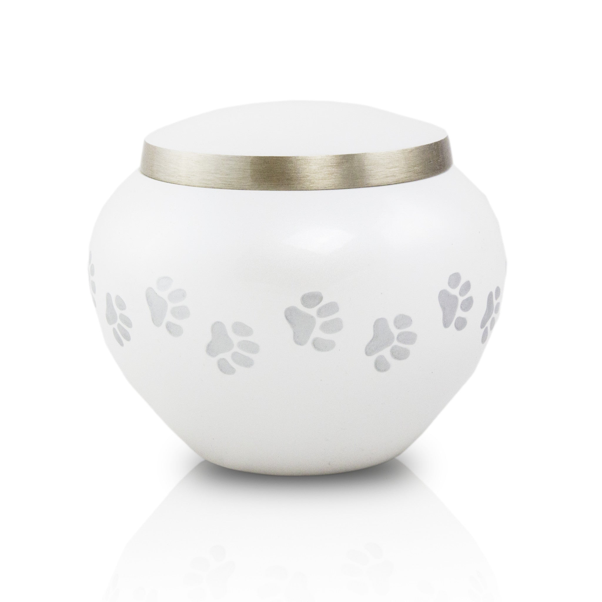 Medium Odyssey paw print Pet Urns - Pearl