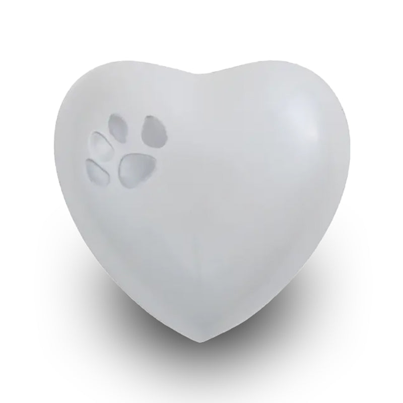 Odyssey Pet Paw Heart Keepsake - Pearl cremation urn