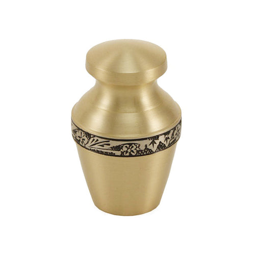 Avalon Bronze floral banded Cremation Urn - Keepsake