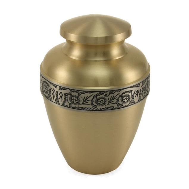 Avalon Bronze floral banded Cremation Urn - Large