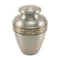 Avalon pewter floral banded cremation urn