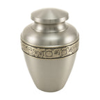 Avalon pewter floral banded cremation urn