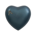 Artisan Indigo flower heart cremation urn keepsake