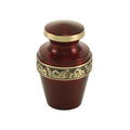 Grecian Crimson floral band gold cremation urn keepsake