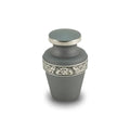 Grecian Floral Banded Pewter Keepsake Cremation Urn