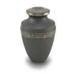 Grecian Floral Band Large Cremation Urn Pewter