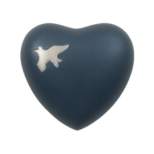 Aria bird cremation urn keepsake blue