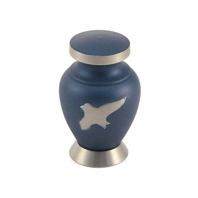 Aria bird blue cremation urn keepsake