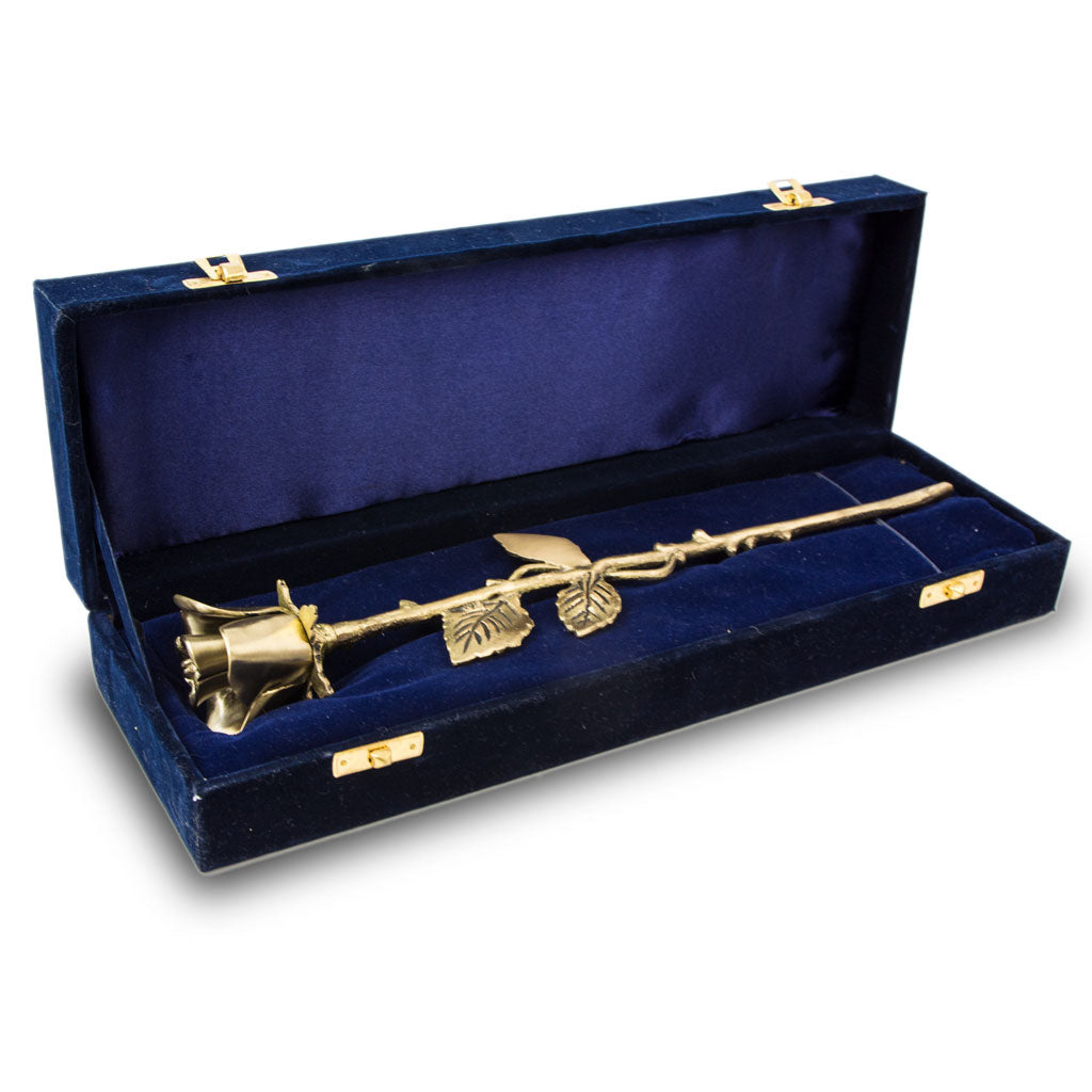 5270 bronze cremation urn rose stem in box