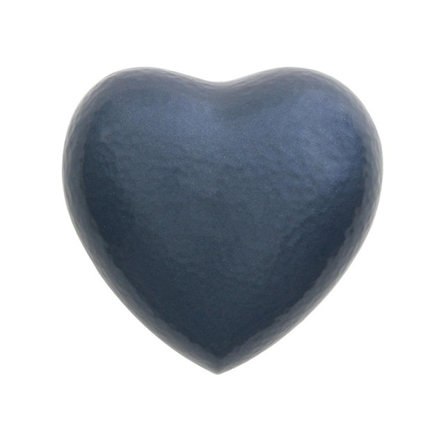 Metallic blue heart cremation urn keepsake