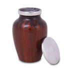 Enamel Finished Metal Alloy Cremation Keepsake Urn - Red and Black