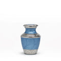 Enamel Blue Ripple Brass Cremation Urn - Keepsake