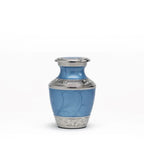Enamel Blue Ripple Brass Cremation Urn - Keepsake