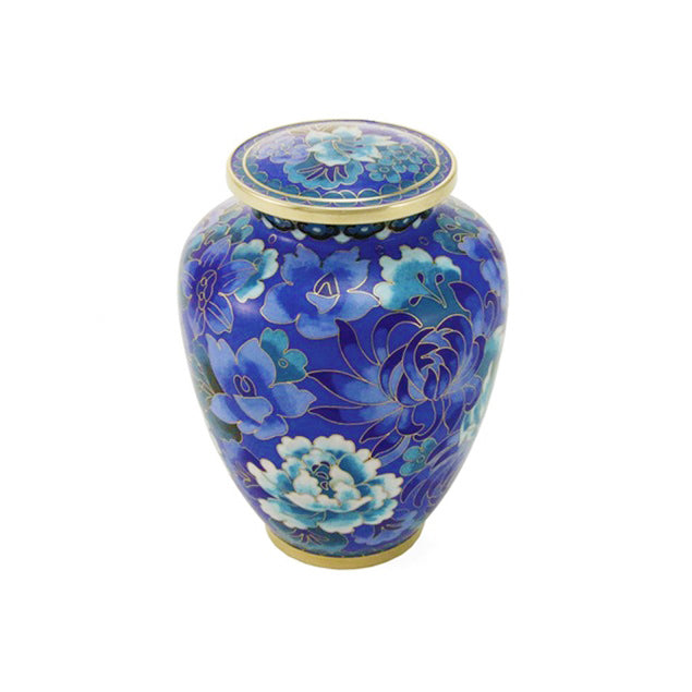 Cloisonné Blue Cremation Urn - Extra Small - 50 cubic inches