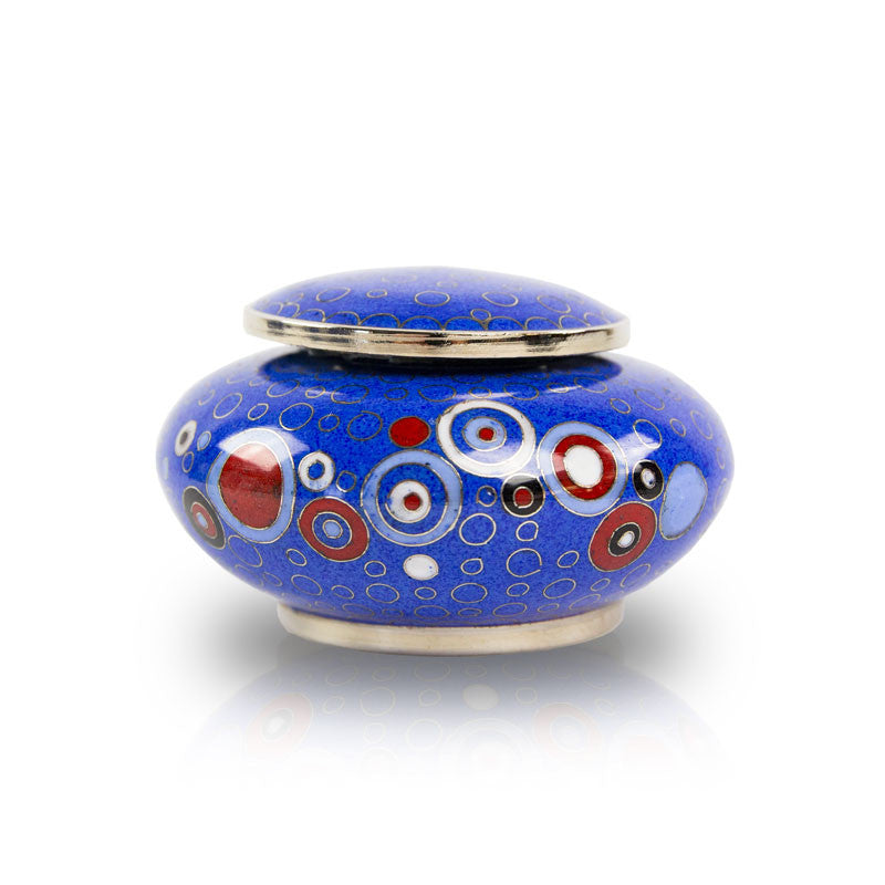 Opulence Blue Geometric Cloisonne Keepsake CremationUrn