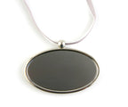 Silver Oval Pendant with Engraving