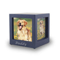 Navy Photo Cube pet Cremation Urn - Extra Small