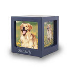 Navy Photo Cube pet Cremation Urn - Extra Small