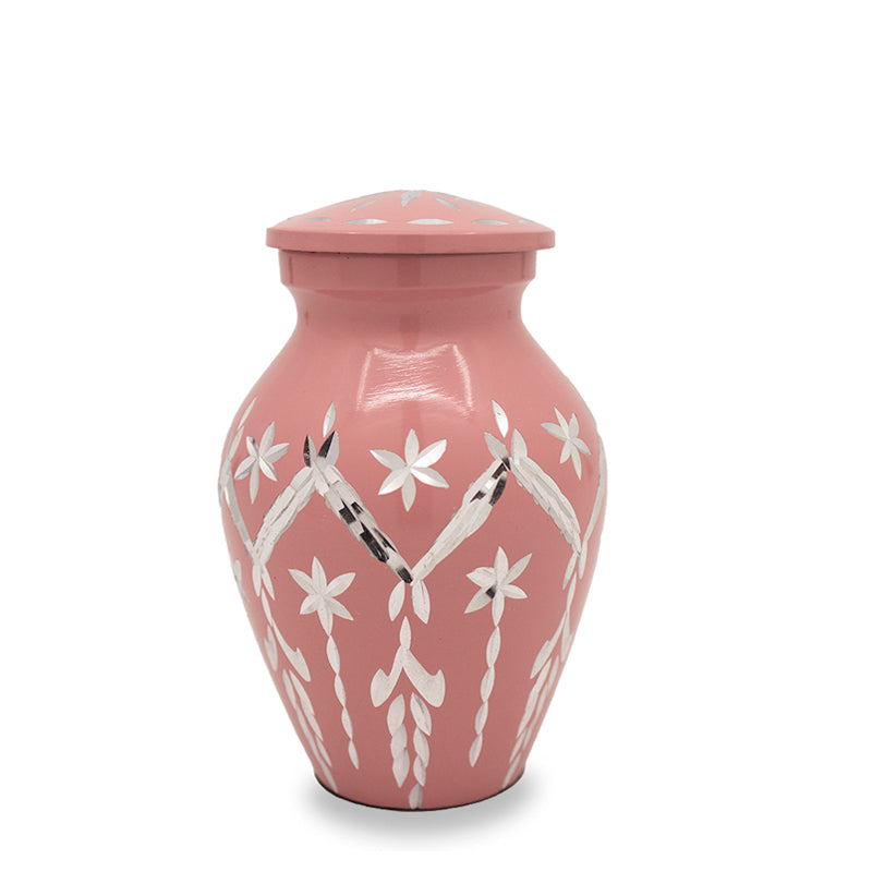 Garland Drop Keepsake Cremation Urn - Pink