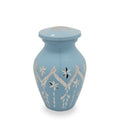 Garland drop blue cremation urn keepsake