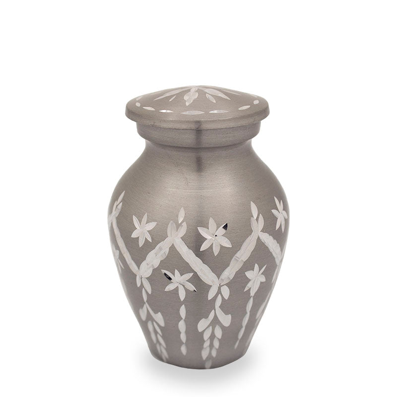 Garland drop pewter keepsake cremation urn