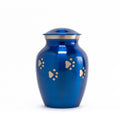 Glossy Blue with Gold Paw Detail - 30 cubic inch Cremation Urn