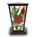 Red Rose Stained Glass Cremation Urn