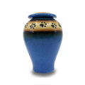 Blue paw print medium pet cremation urn